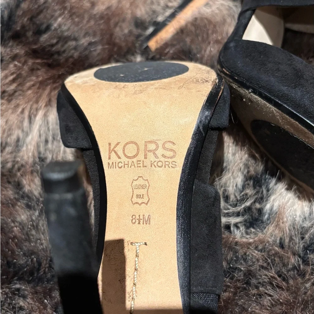 Vintage Suede Michael kors black heels size 8 1/2